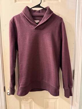 Merona Men's Burgundy Shawl Collar Pullover Sweatshirt